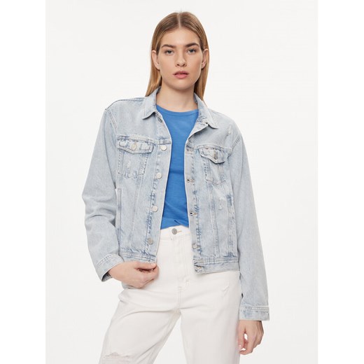 Tommy Jeans Kurtka jeansowa Flag DW0DW18331 Niebieski Regular Fit ze sklepu MODIVO w kategorii Kurtki damskie - zdjęcie 182648092