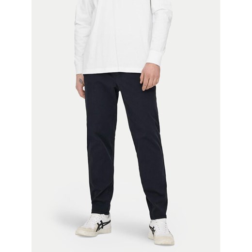 Only & Sons Chinosy Linus 22029765 Granatowy Tapered Fit ze sklepu MODIVO w kategorii Spodnie męskie - zdjęcie 182648094