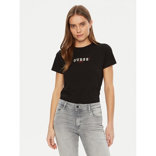 Guess Jeans T-Shirt W5RI54 J1314 Czarny Regular Fit ze sklepu MODIVO w kategorii Bluzki damskie - zdjęcie 182648200