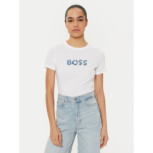 BOSS T-Shirt C_Elogo 50535322 Biały Regular Fit ze sklepu MODIVO w kategorii Bluzki damskie - zdjęcie 182648261
