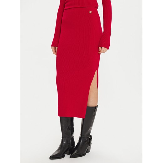 TWINSET Spódnica ołówkowa 242TT3026 Czerwony Slim Fit ze sklepu MODIVO w kategorii Spódnice - zdjęcie 182648331