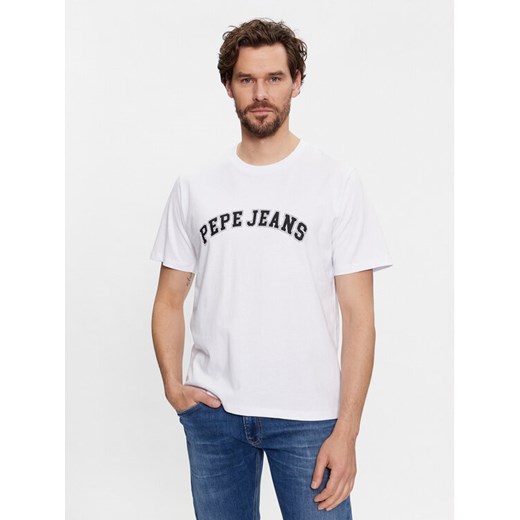 Pepe Jeans T-Shirt Clement PM509220 Biały Regular Fit ze sklepu MODIVO w kategorii T-shirty męskie - zdjęcie 182648344