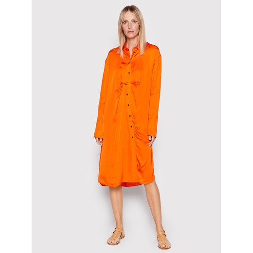 Herskind Sukienka koszulowa Barba 4422370 Pomarańczowy Oversize ze sklepu MODIVO w kategorii Sukienki - zdjęcie 182648353