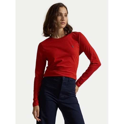 Polo Ralph Lauren Bluzka 211898699026 Czerwony Regular Fit ze sklepu MODIVO w kategorii Bluzki damskie - zdjęcie 182648412