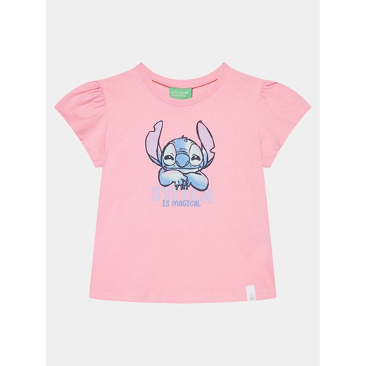 United Colors Of Benetton T-Shirt 3096G10G2 Różowy Regular Fit ze sklepu MODIVO w kategorii Bluzki dziewczęce - zdjęcie 182648482
