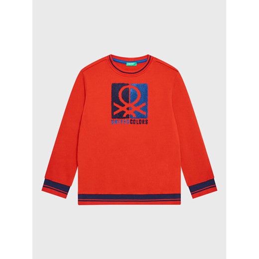 United Colors Of Benetton Bluza 3J68C105S Czerwony Regular Fit ze sklepu MODIVO w kategorii Bluzy chłopięce - zdjęcie 182648562