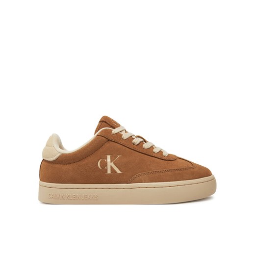 Calvin Klein Jeans Sneakersy Classic Cupsole Laceup Wt Wm YW0YW01833 Brązowy ze sklepu MODIVO w kategorii Buty sportowe damskie - zdjęcie 182648752