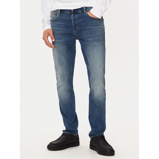 G-Star Raw Jeansy 3301 51001-8968-2965 Granatowy Slim Fit ze sklepu MODIVO w kategorii Jeansy męskie - zdjęcie 182648763