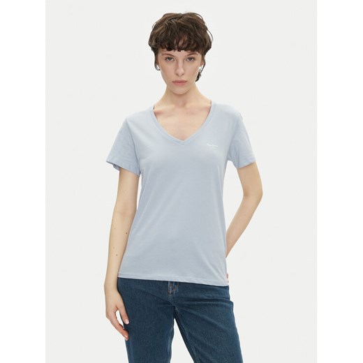 Pepe Jeans T-Shirt Macy PL506051 Niebieski Regular Fit ze sklepu MODIVO w kategorii Bluzki damskie - zdjęcie 182648791