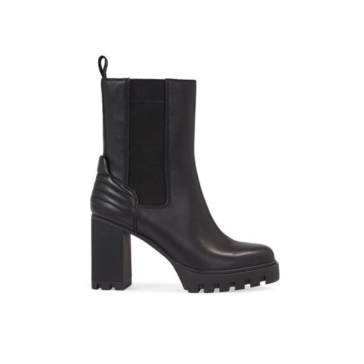 Calvin Klein Jeans Botki Platform Chelsea Lth Wn YW0YW01140 Czarny ze sklepu MODIVO w kategorii Botki - zdjęcie 182648803