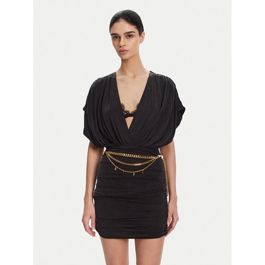 Elisabetta Franchi Sukienka koktajlowa AB-765-51E2 Czarny Regular Fit ze sklepu MODIVO w kategorii Sukienki - zdjęcie 182648810