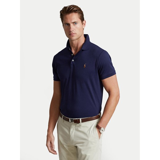 Polo Ralph Lauren Polo 710713130006 Granatowy Custom Slim Fit ze sklepu MODIVO w kategorii T-shirty męskie - zdjęcie 182648813
