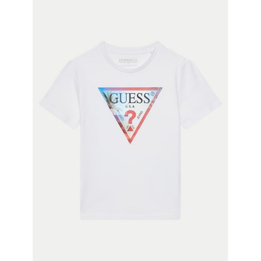 Guess T-Shirt L5GI26 K8HM4 Biały Regular Fit ze sklepu MODIVO w kategorii T-shirty chłopięce - zdjęcie 182649003