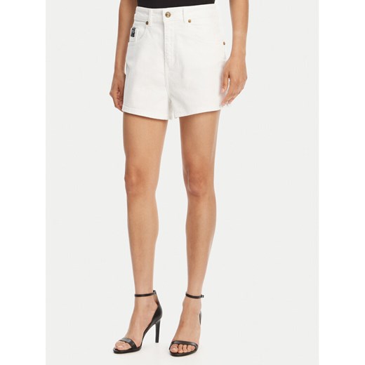Versace Jeans Couture Szorty jeansowe 78HAD514 Biały Straight Fit ze sklepu MODIVO w kategorii Szorty - zdjęcie 182649071