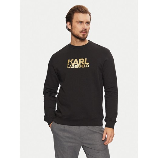 KARL LAGERFELD Bluza 705091 551917 Czarny Regular Fit ze sklepu MODIVO w kategorii Bluzy męskie - zdjęcie 182649152