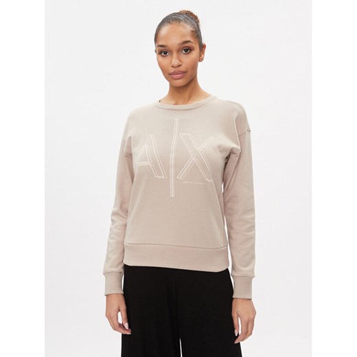 Armani Exchange Bluza 3DYM11 YJEBZ 1786 Beżowy Regular Fit ze sklepu MODIVO w kategorii Bluzy damskie - zdjęcie 182649153