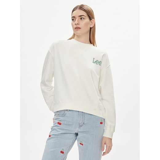 Lee Bluza Essential 112350242 Écru Relaxed Fit ze sklepu MODIVO w kategorii Bluzy damskie - zdjęcie 182649332
