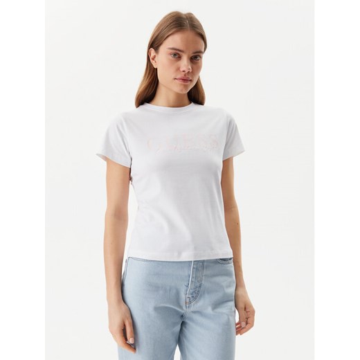 Guess T-Shirt V5GI15 J1314 Biały Slim Fit ze sklepu MODIVO w kategorii Bluzki damskie - zdjęcie 182649342