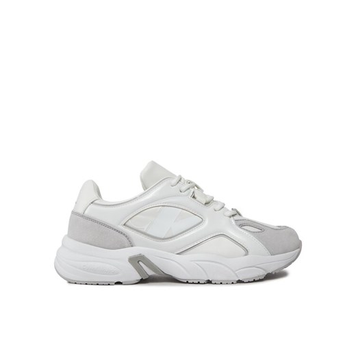 Calvin Klein Jeans Sneakersy Retro Tennis Low Lace Mix Nbs Lu YW0YW01312 Biały ze sklepu MODIVO w kategorii Buty sportowe damskie - zdjęcie 182649501