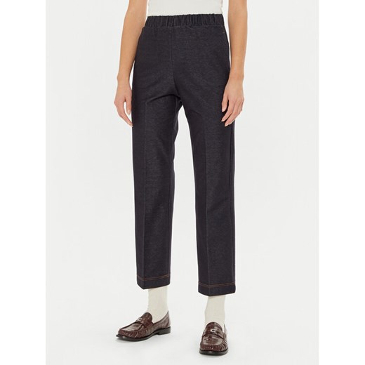 Max Mara Leisure Spodnie materiałowe Quiete 2426786048600 Granatowy Regular Fit ze sklepu MODIVO w kategorii Spodnie damskie - zdjęcie 182649550