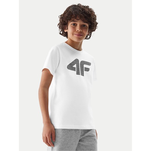 4F T-Shirt 4FJWSS24TTSHM1115 Biały Regular Fit ze sklepu MODIVO w kategorii T-shirty chłopięce - zdjęcie 182649564