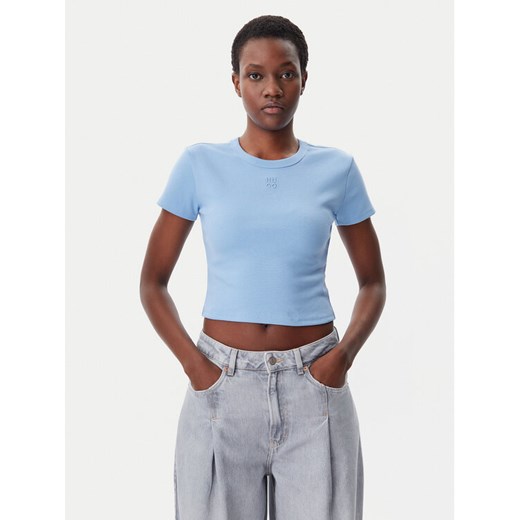HUGO T-Shirt Delanor 50512000 Niebieski Slim Fit ze sklepu MODIVO w kategorii Bluzki damskie - zdjęcie 182649570