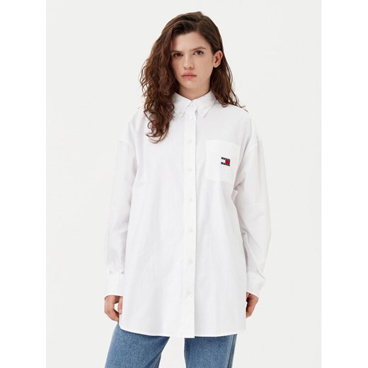 Tommy Jeans Koszula DW0DW20289 Biały Oversize ze sklepu MODIVO w kategorii Koszule damskie - zdjęcie 182649613