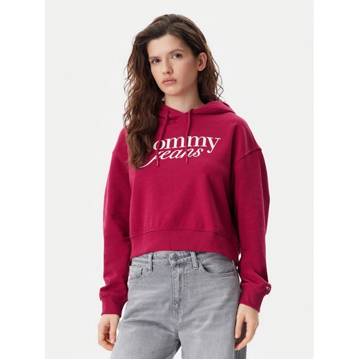 Tommy Jeans Bluza Script DW0DW20306 Różowy Relaxed Fit ze sklepu MODIVO w kategorii Bluzy damskie - zdjęcie 182649650