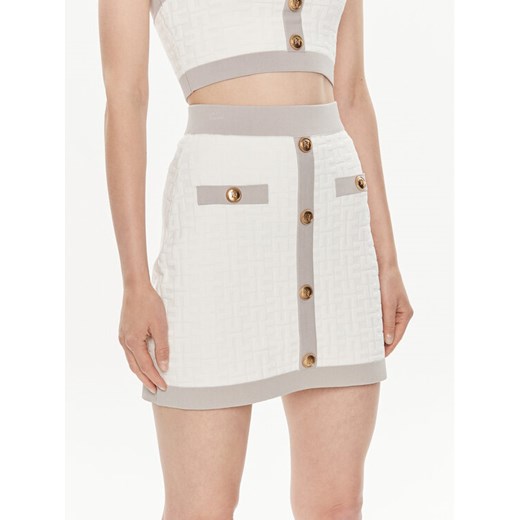 Elisabetta Franchi Spódnica mini GK-98B-42E2-004477 Biały Slim Fit ze sklepu MODIVO w kategorii Spódnice - zdjęcie 182649662