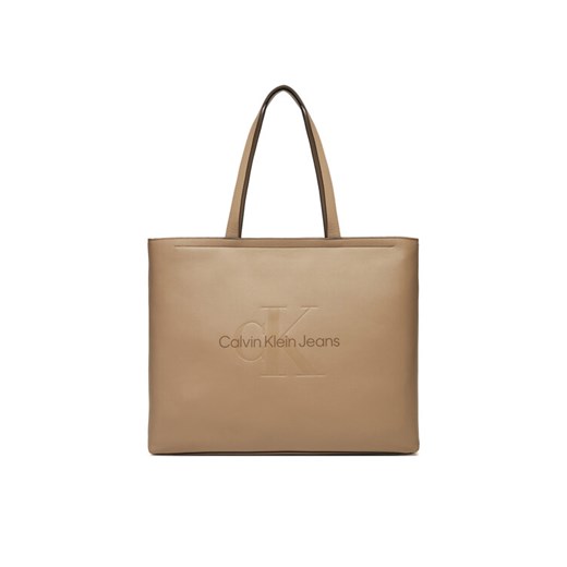 Calvin Klein Jeans Torebka Sculpted Slim K60K612222 Beżowy 00 MODIVO
