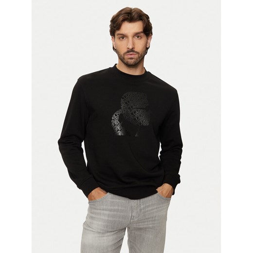 KARL LAGERFELD Bluza 705039 544910 Czarny Regular Fit ze sklepu MODIVO w kategorii Bluzy męskie - zdjęcie 182649800
