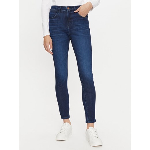Wrangler Jeansy 112358235 Granatowy Skinny Fit ze sklepu MODIVO w kategorii Jeansy damskie - zdjęcie 182649824