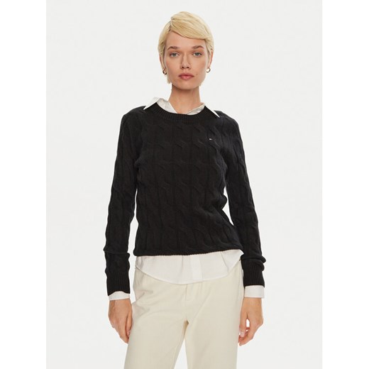 Tommy Hilfiger Sweter WW0WW43586 Czarny Regular Fit ze sklepu MODIVO w kategorii Swetry damskie - zdjęcie 182649852