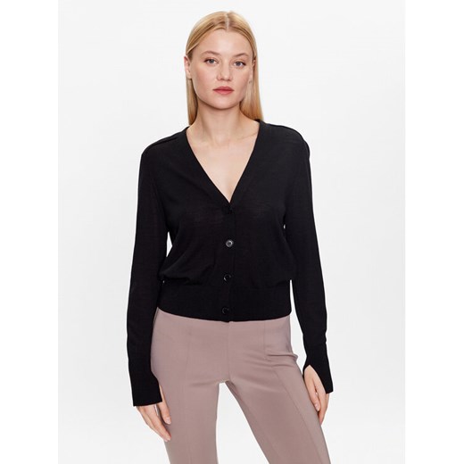 Calvin Klein Kardigan K20K205778 Czarny Slim Fit ze sklepu MODIVO w kategorii Swetry damskie - zdjęcie 182649960