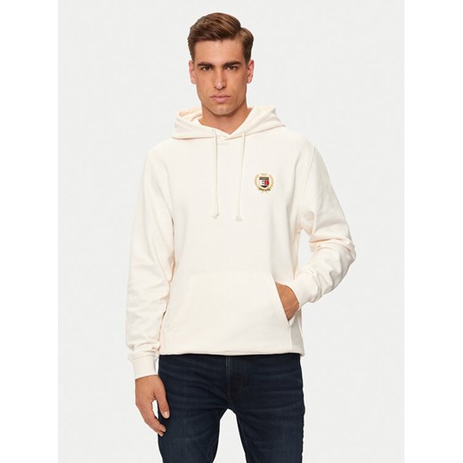 Tommy Jeans Bluza Flag DM0DM19762 Écru Regular Fit ze sklepu MODIVO w kategorii Bluzy męskie - zdjęcie 182649973