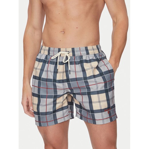 Barbour Szorty kąpielowe Staple Tartan MSW0065TN31 Szary Regular Fit ze sklepu MODIVO w kategorii Kąpielówki - zdjęcie 182649990