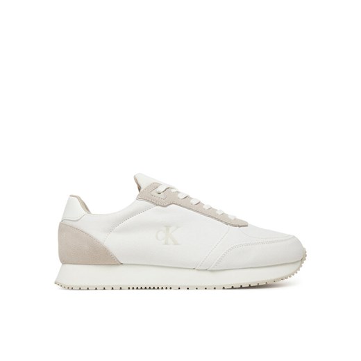 Calvin Klein Jeans Sneakersy Runner Sock Laceup Mg Canvas YM0YM01217 Biały ze sklepu MODIVO w kategorii Buty sportowe męskie - zdjęcie 182649992