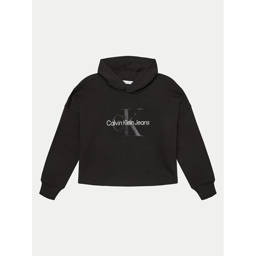 Calvin Klein Jeans Bluza Glitter Monogram IG0IG02543 Czarny Relaxed Fit ze sklepu MODIVO w kategorii Bluzy chłopięce - zdjęcie 182650001