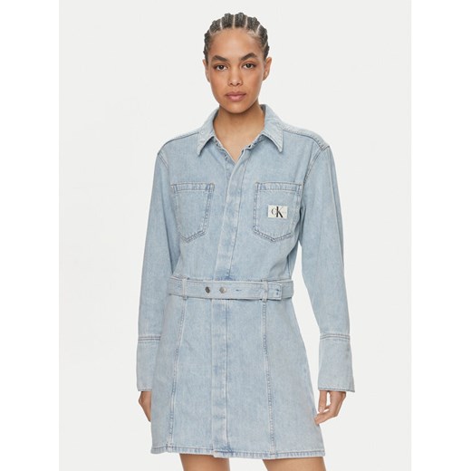 Calvin Klein Jeans Sukienka jeansowa J20J222784 Niebieski Regular Fit ze sklepu MODIVO w kategorii Sukienki - zdjęcie 182650032