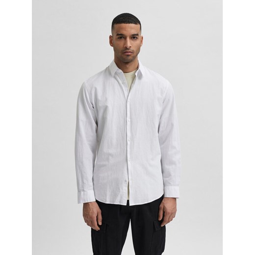 Selected Homme Koszula 16078867 Biały Slim Fit ze sklepu MODIVO w kategorii Koszule męskie - zdjęcie 182650063