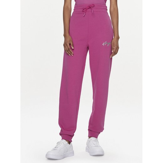 Hugo Spodnie dresowe Easy 50509171 Różowy Relaxed Fit ze sklepu MODIVO w kategorii Spodnie damskie - zdjęcie 182650190