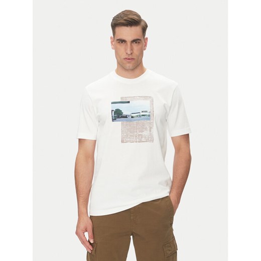 BOSS T-Shirt Te_Ontheway 50539180 Biały Regular Fit ze sklepu MODIVO w kategorii T-shirty męskie - zdjęcie 182650194