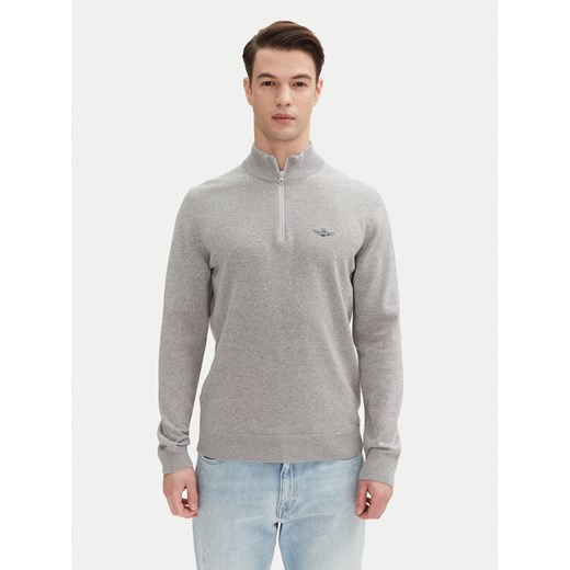 Aeronautica Militare Sweter 251MA1489L506 Szary Regular Fit ze sklepu MODIVO w kategorii Swetry męskie - zdjęcie 182650261
