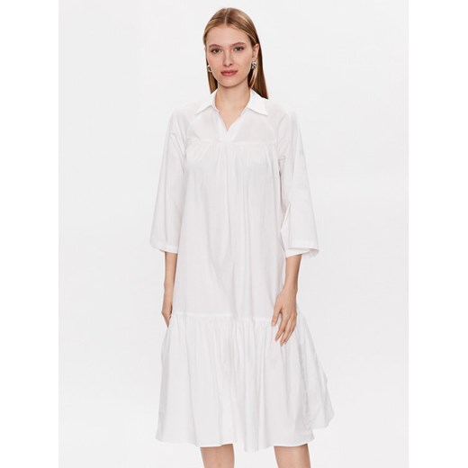 Moss Copenhagen Sukienka koszulowa Danaya 17266 Biały Regular Fit ze sklepu MODIVO w kategorii Sukienki - zdjęcie 182650264