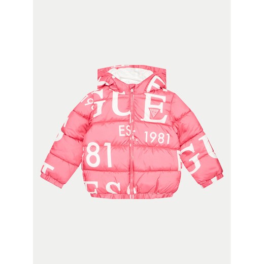 Guess Kurtka puchowa H4BT00 WCFM0 Różowy Regular Fit ze sklepu MODIVO w kategorii Kurtki dziewczęce - zdjęcie 182650302