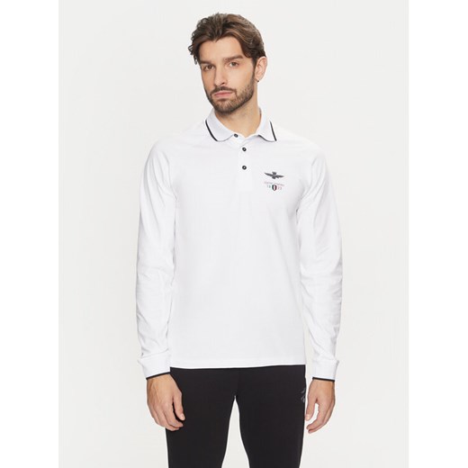 Aeronautica Militare Polo 242PO1824J612 Biały Regular Fit ze sklepu MODIVO w kategorii T-shirty męskie - zdjęcie 182650321