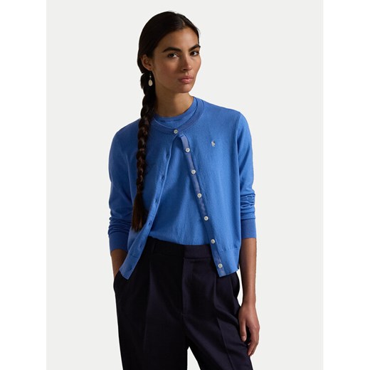 Polo Ralph Lauren Kardigan 211891672025 Niebieski Regular Fit ze sklepu MODIVO w kategorii Swetry damskie - zdjęcie 182650411
