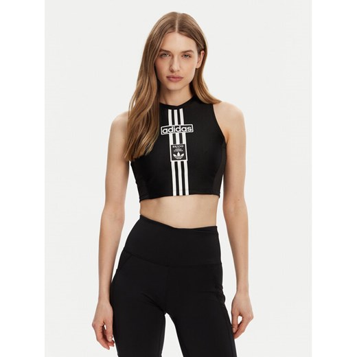 adidas Top Adibreak JD0102 Czarny Slim Fit ze sklepu MODIVO w kategorii Bluzki damskie - zdjęcie 182650522