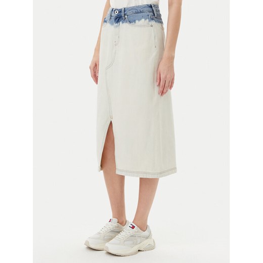 Karl Lagerfeld Jeans Spódnica jeansowa A2W12014 Écru Regular Fit ze sklepu MODIVO w kategorii Spódnice - zdjęcie 182650603