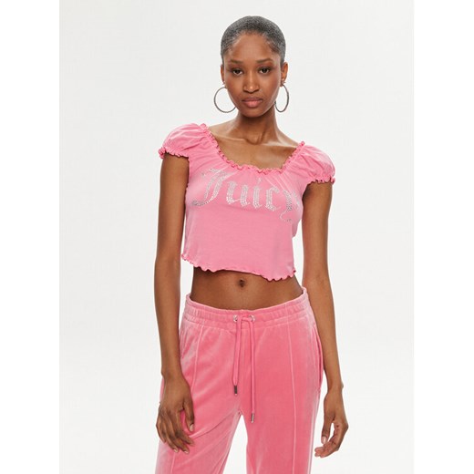 Juicy Couture Bluzka Brodie JCWCT23309 Różowy Regular Fit ze sklepu MODIVO w kategorii Bluzki damskie - zdjęcie 182650620